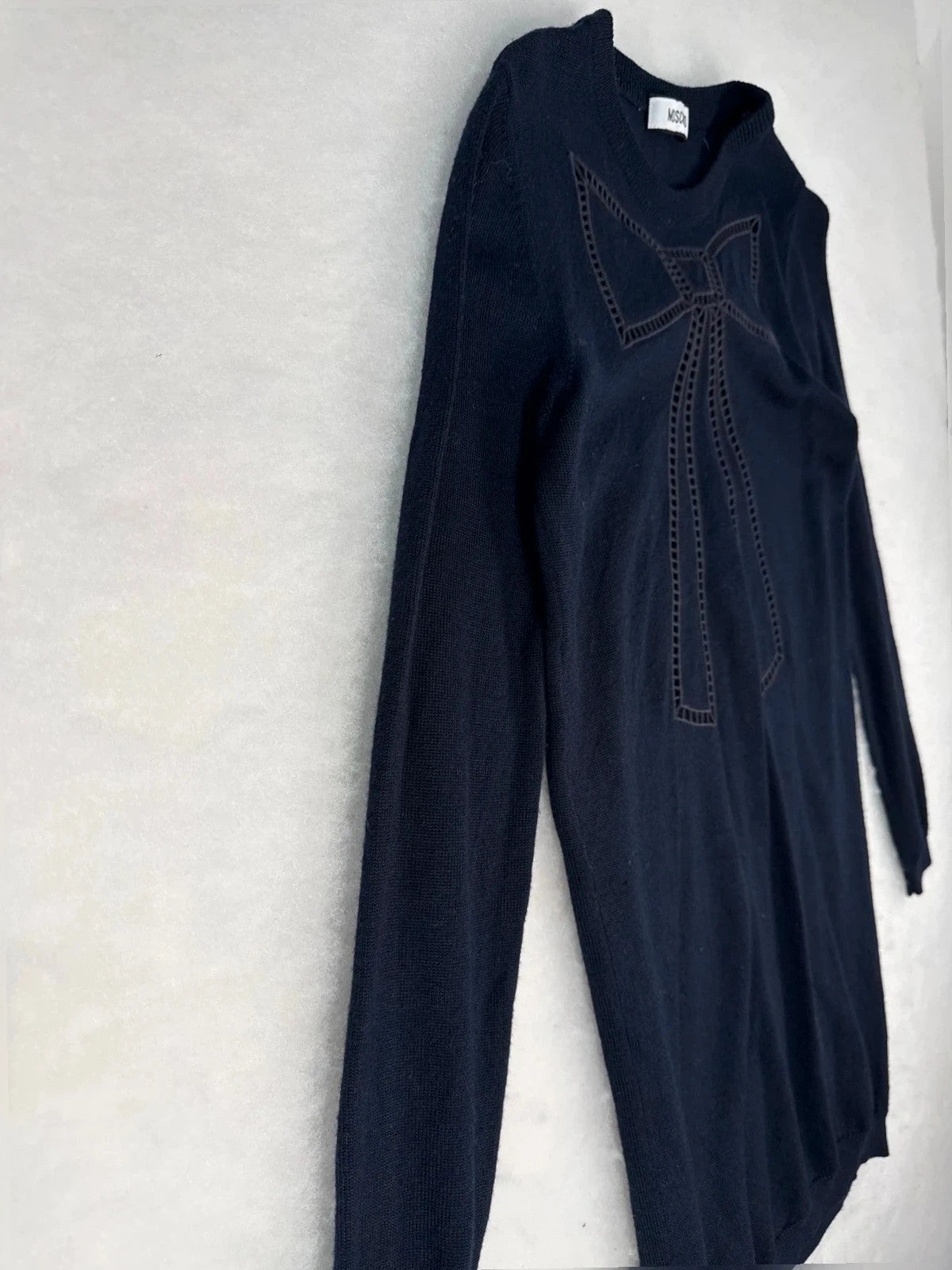 Vestitino Moschino blu con fiocco ricamato – Donna Taglia S (IT 40)