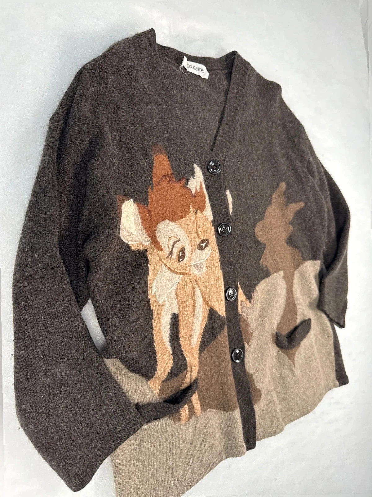 Cardigan Iceberg Bambi marrone Y2K – Donna Taglia XL (IT 46)