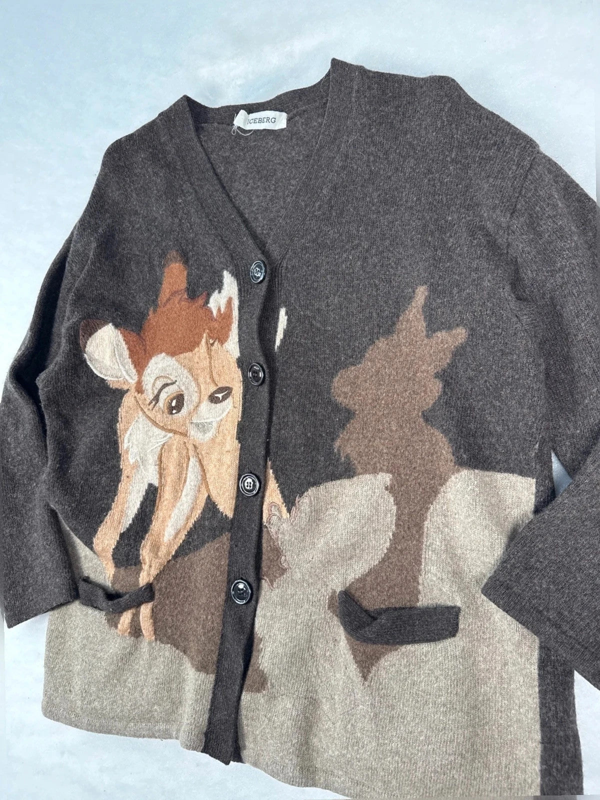 Cardigan Iceberg Bambi marrone Y2K – Donna Taglia XL (IT 46)