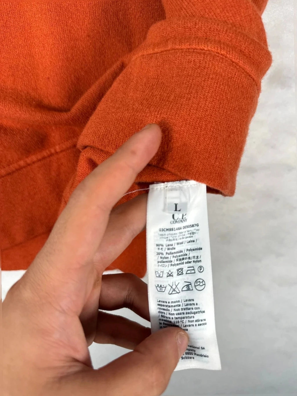 Maglione C.P. Company arancione mezza zip Y2K – Uomo Taglia L