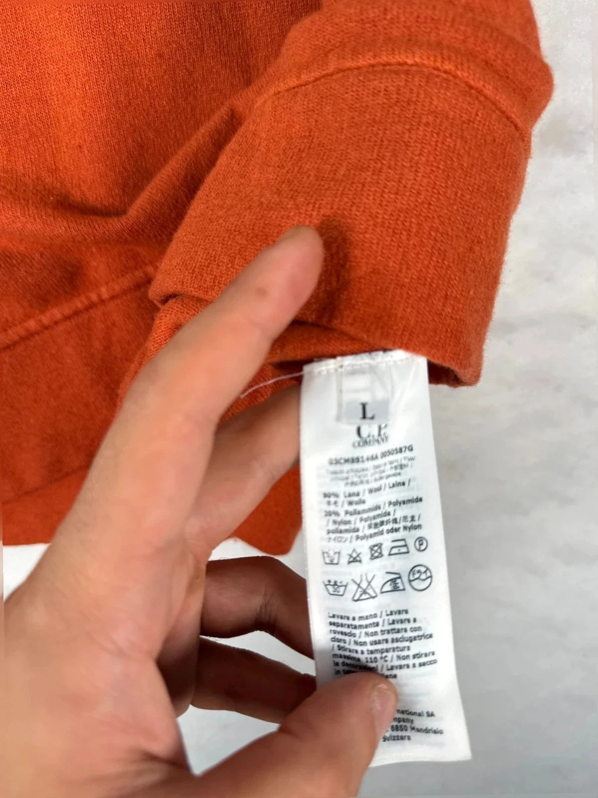 Maglione C.P. Company arancione mezza zip Y2K – Uomo Taglia L