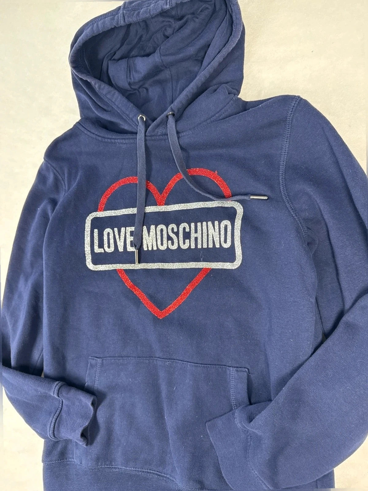 Felpa Love Moschino blu con cuore – Donna Taglia S (IT 40)