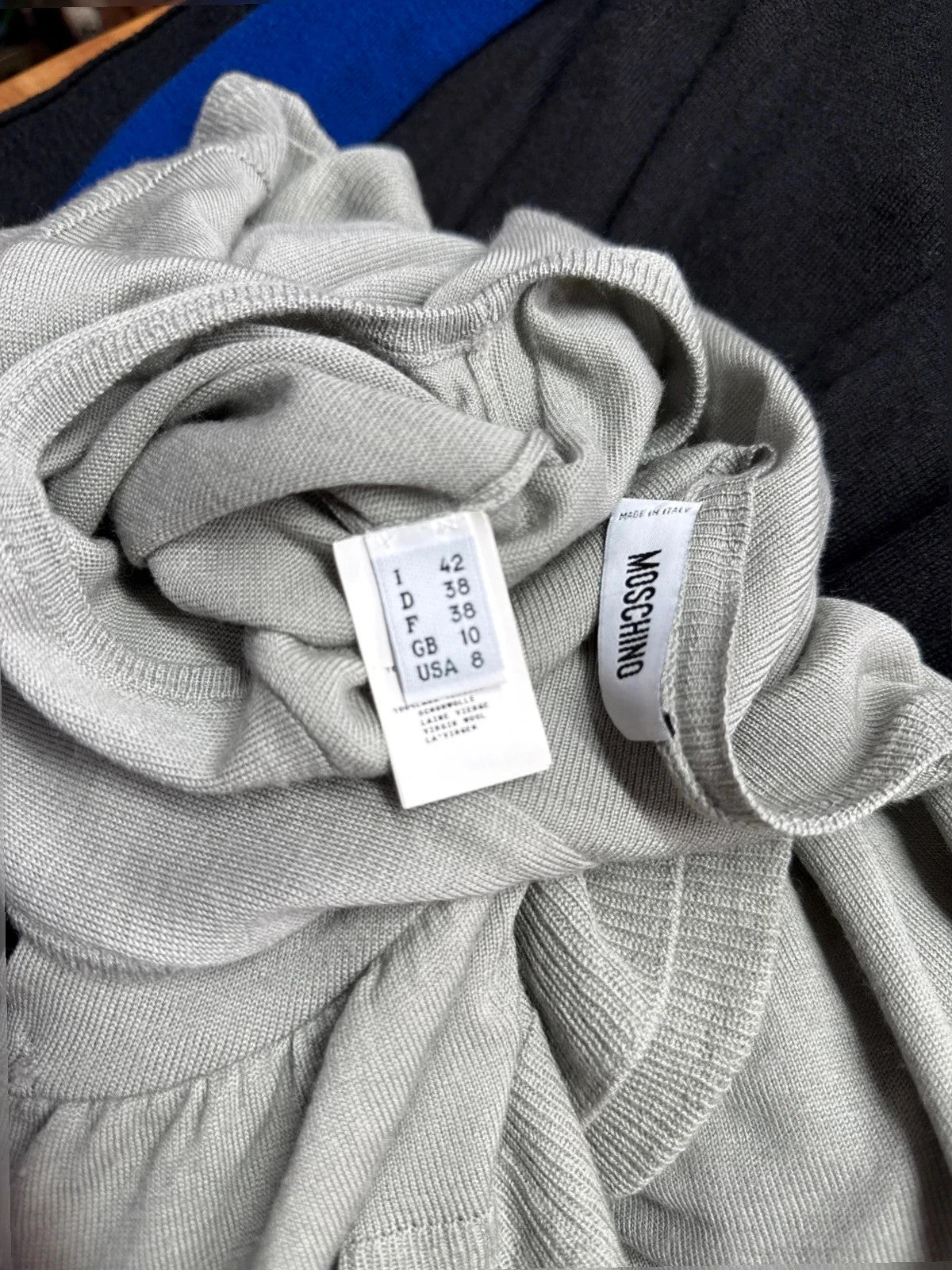Canotta Moschino grigio drappeggiato – Donna Taglia M (IT 42)
