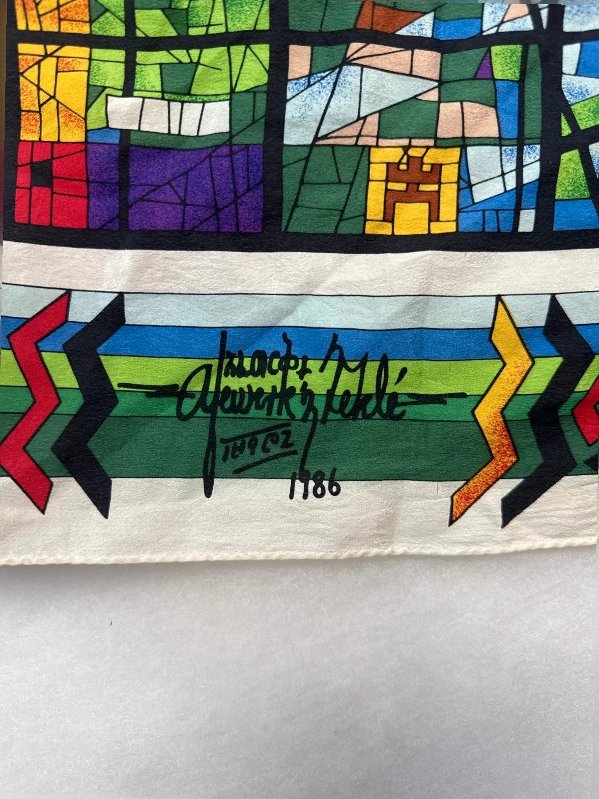 Foulard vintage in seta Afework Tekle "The Total Liberation of Africa" 1986