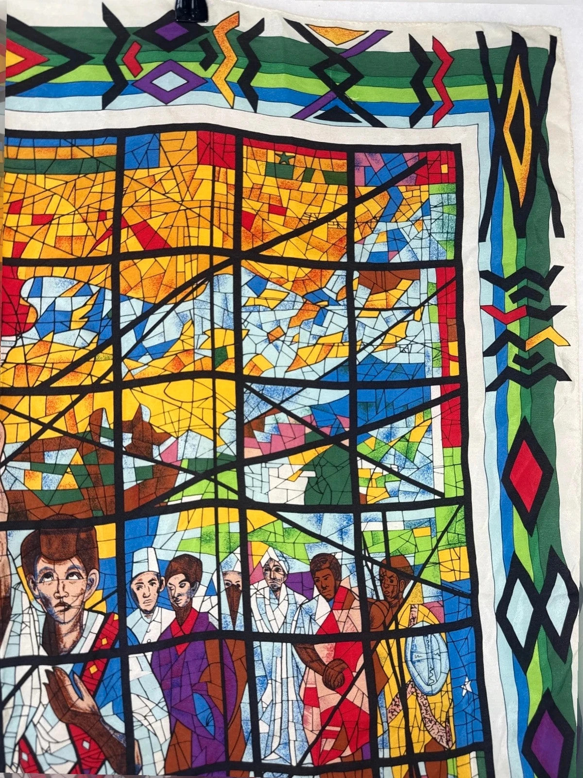 Foulard vintage in seta Afework Tekle "The Total Liberation of Africa" 1986
