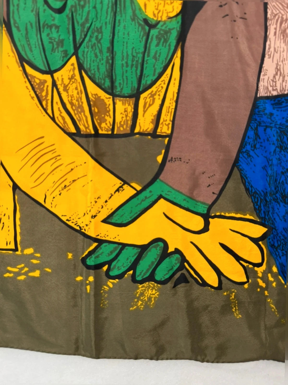 Foulard vintage in seta, stampa Picasso ritratto cubista