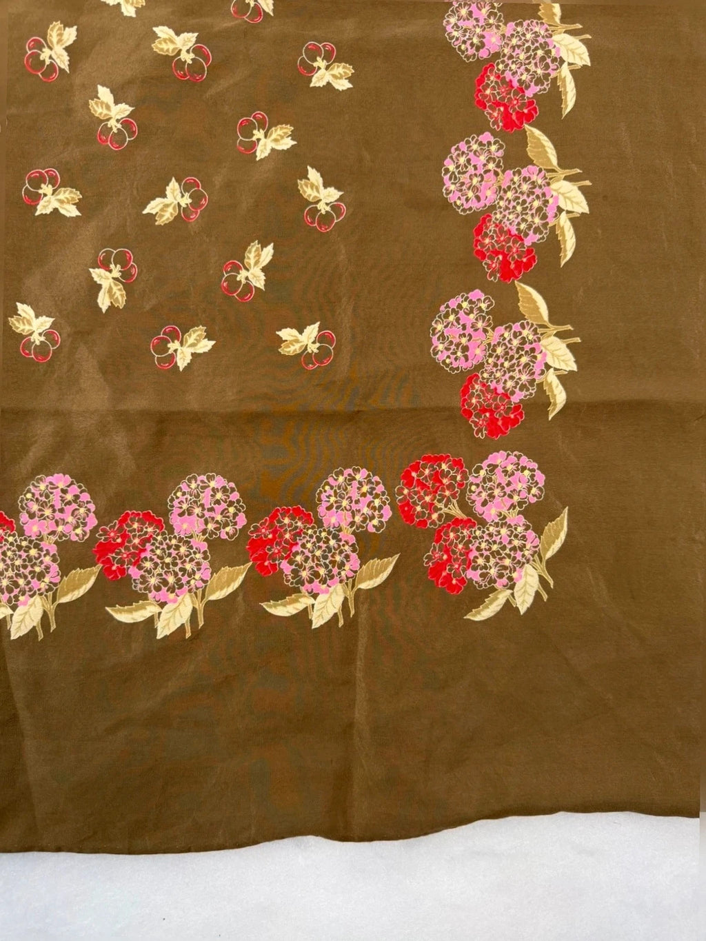 Foulard Valentino marrone, stampa floreale – Vintage