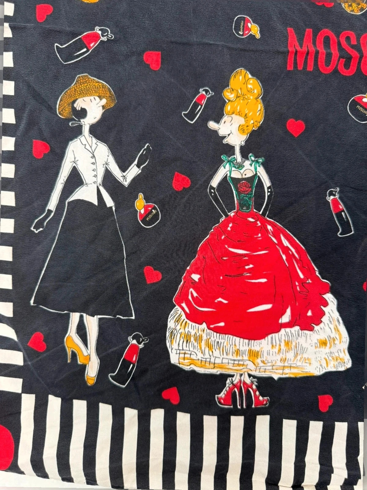 Foulard Moschino, stampa fashion illustration – Vintage
