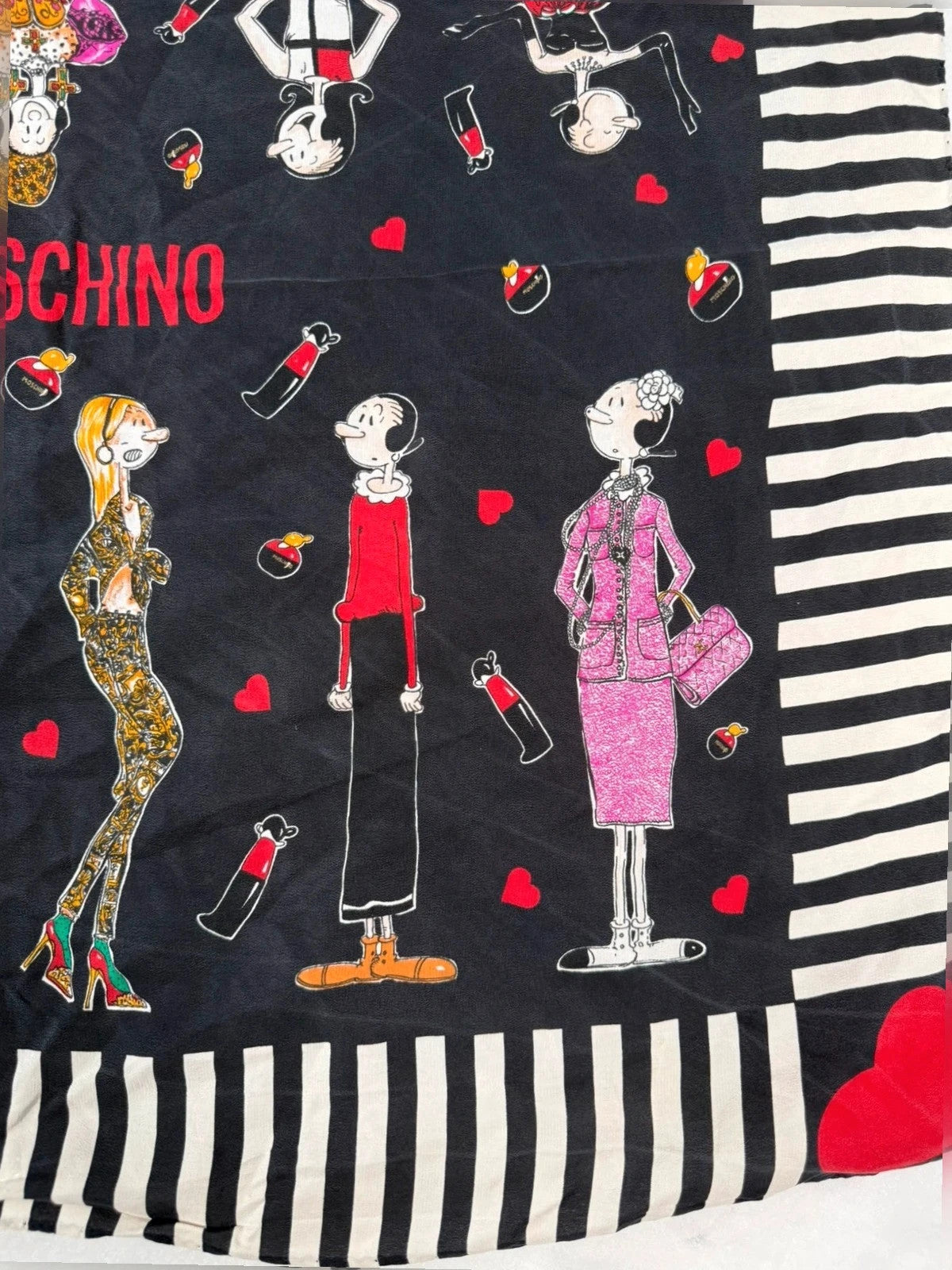 Foulard Moschino, stampa fashion illustration – Vintage