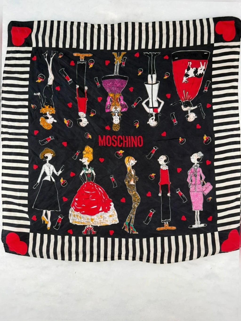 Foulard Moschino, stampa fashion illustration – Vintage