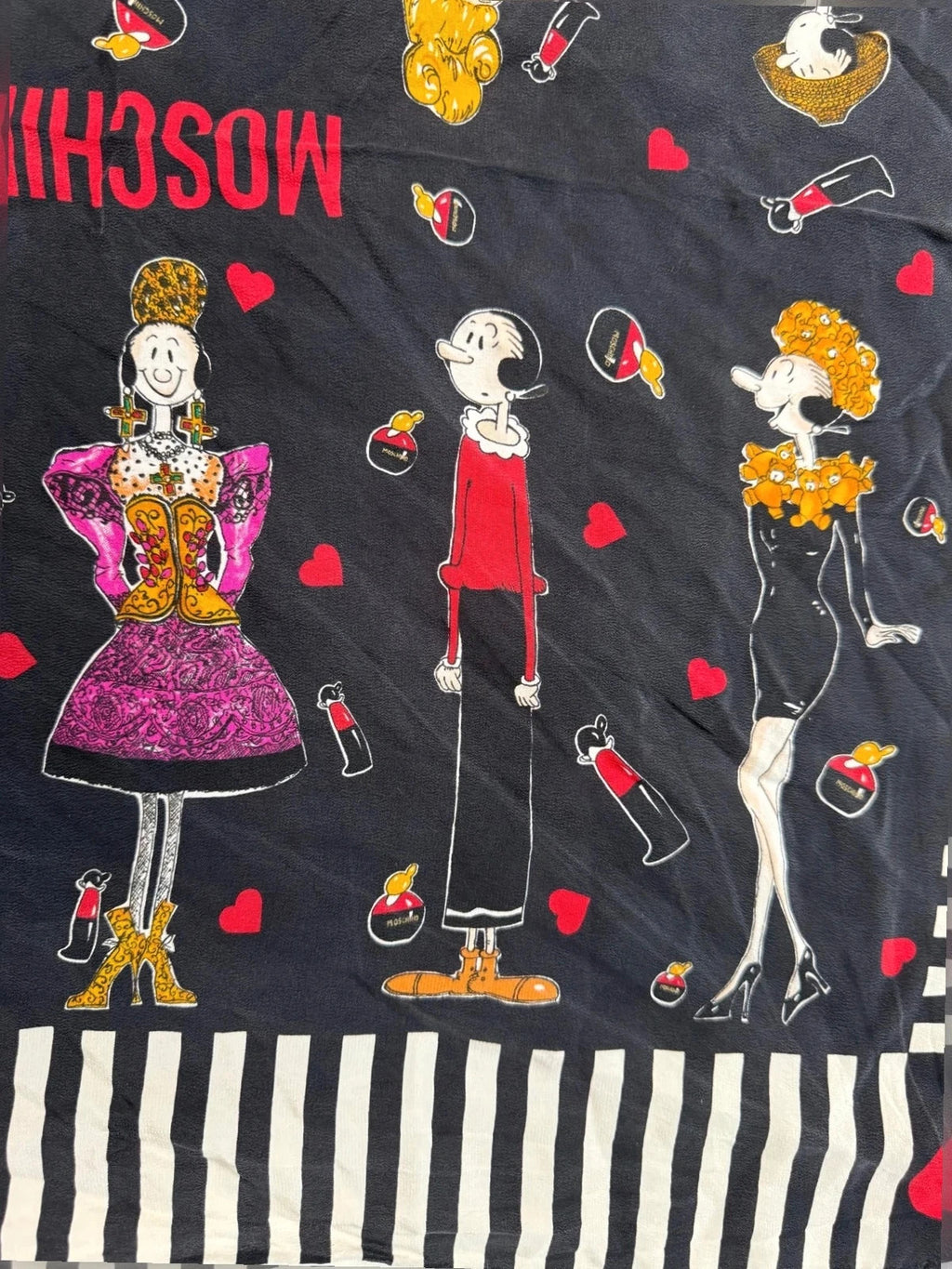 Foulard Moschino, stampa fashion illustration – Vintage