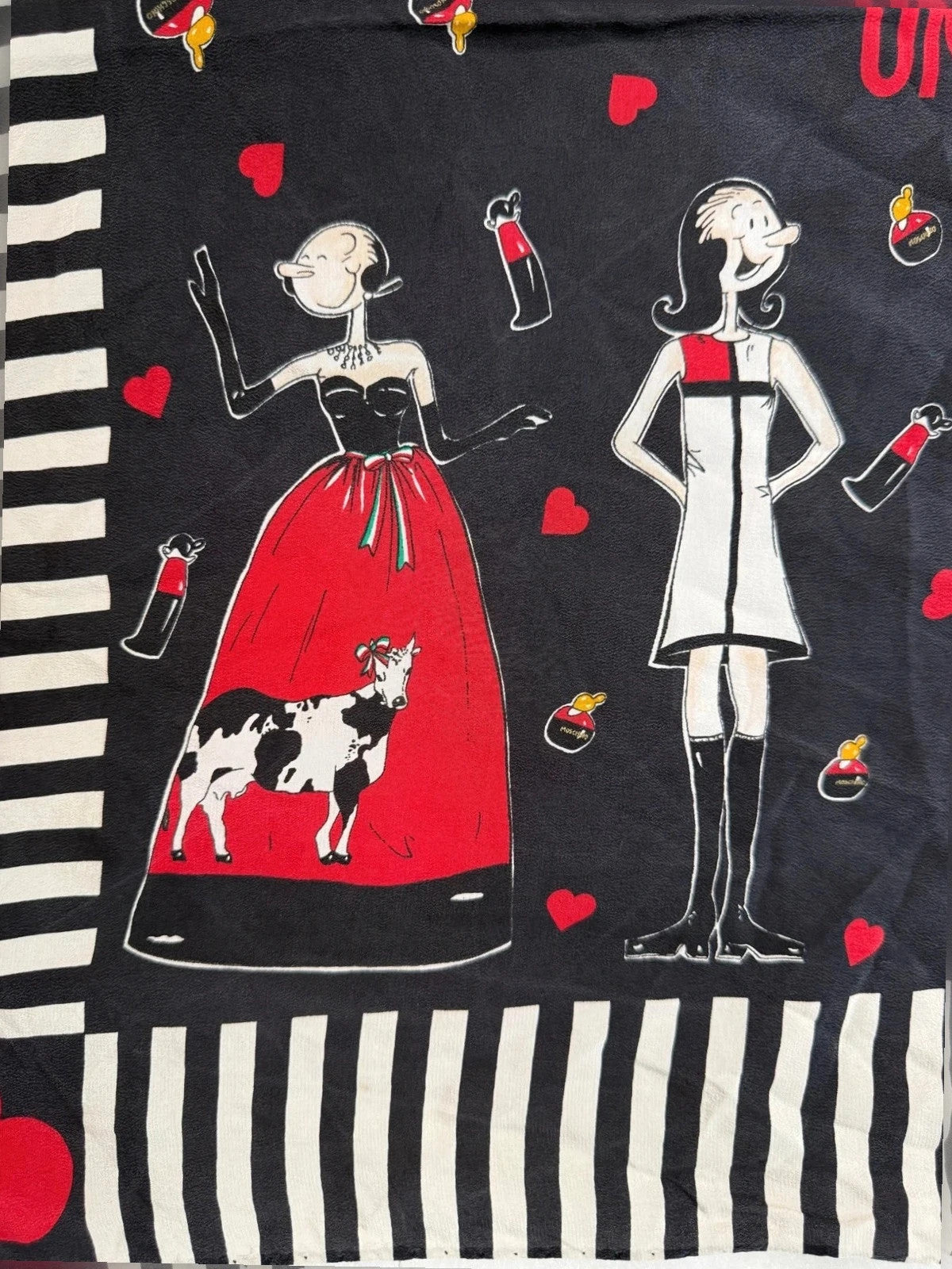 Foulard Moschino, stampa fashion illustration – Vintage