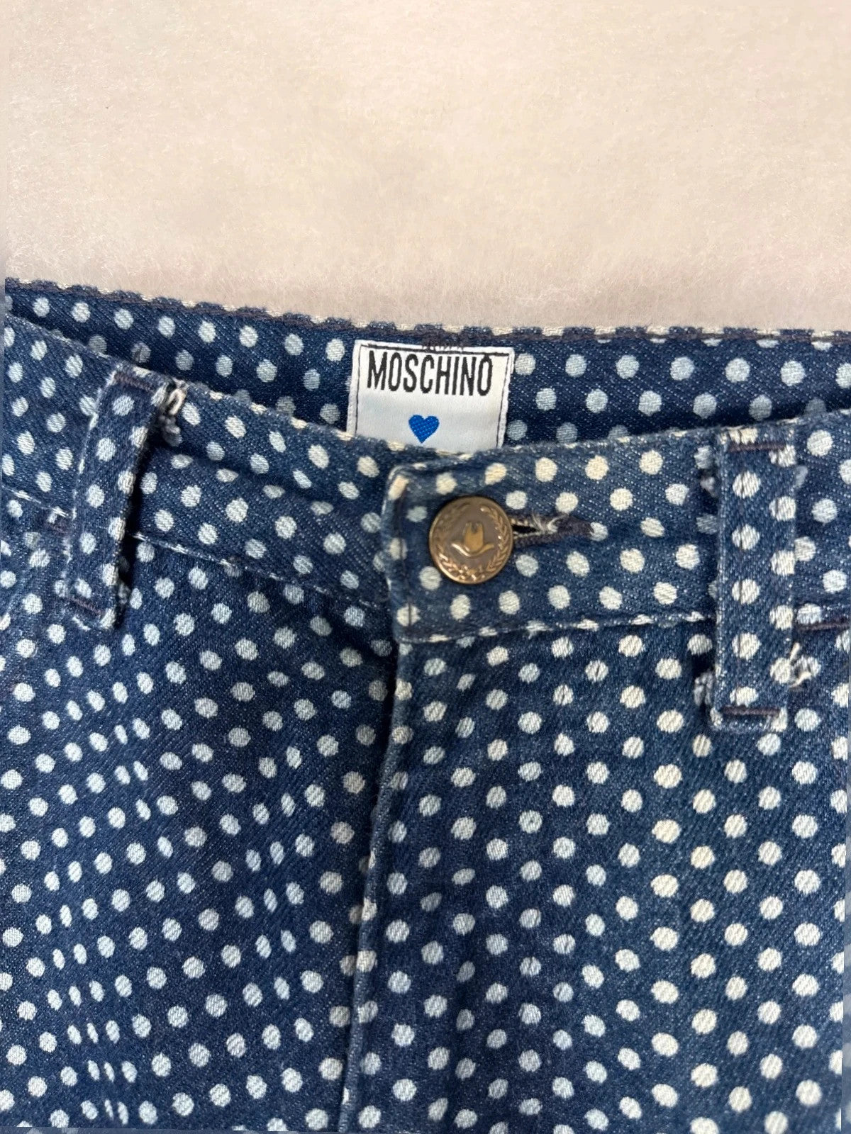 Pantaloni Moschino blu navy a pois – Donna Taglia XXS (IT 36)