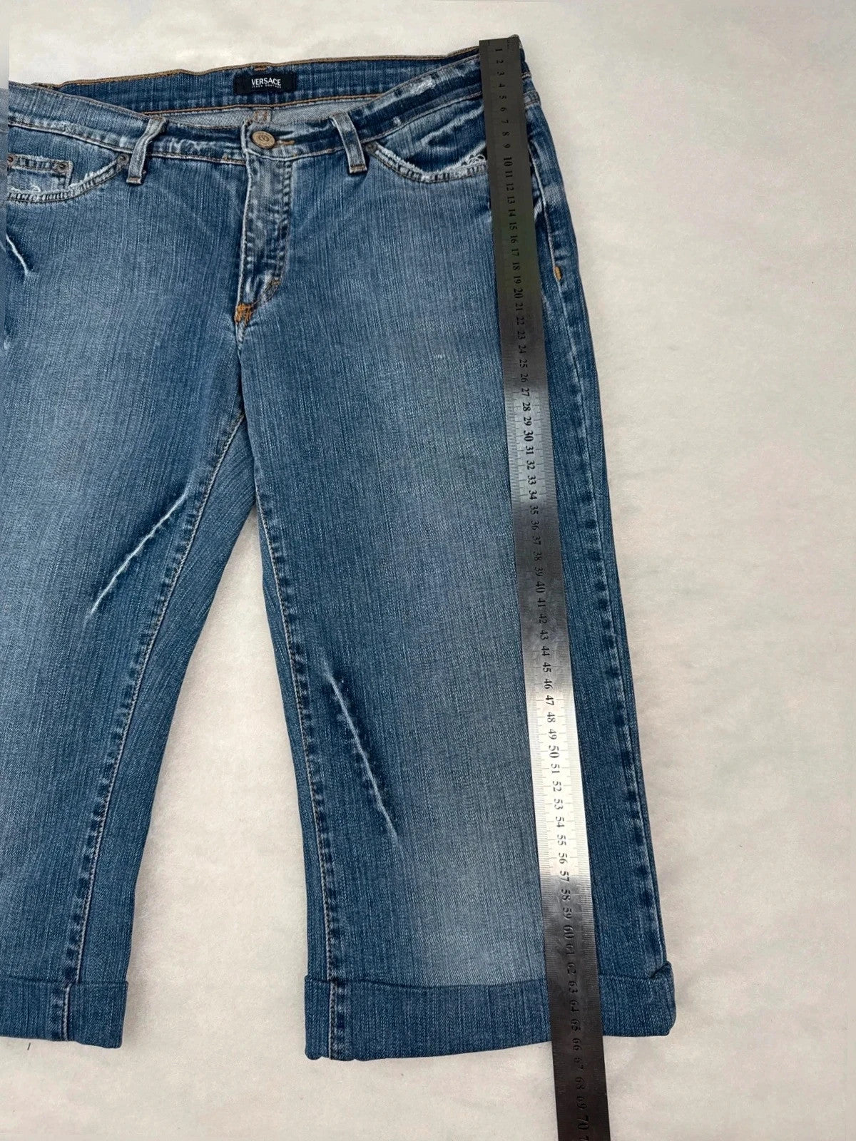 Jeans capri Versace Jeans Couture delavé Y2K – Donna Taglia XL (IT 46)