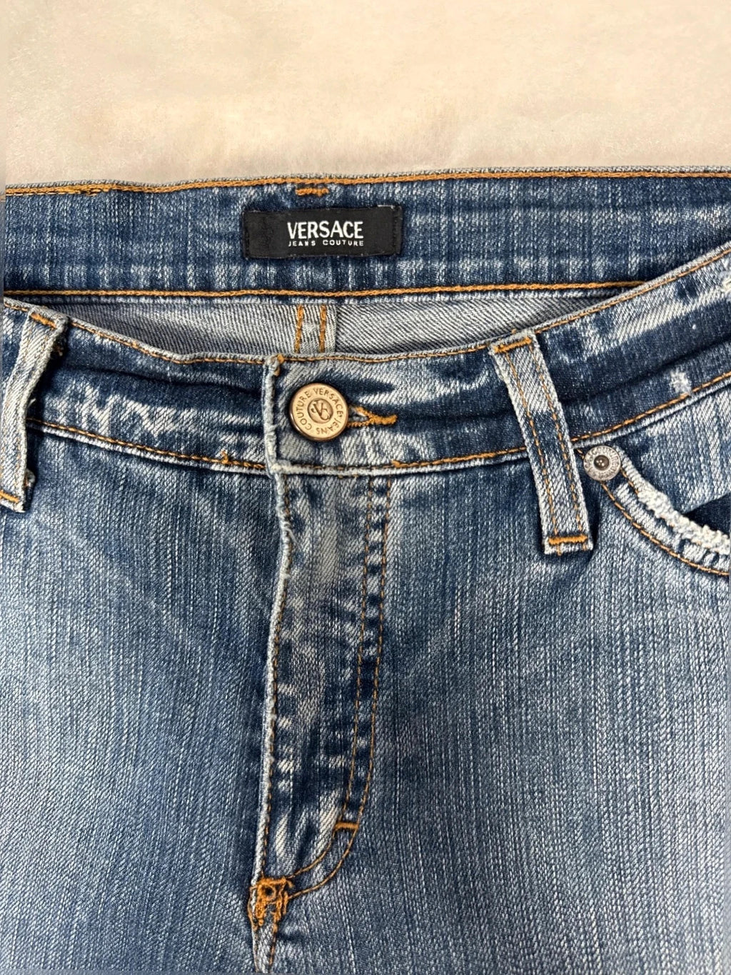 Jeans capri Versace Jeans Couture delavé Y2K – Donna Taglia XL (IT 46)