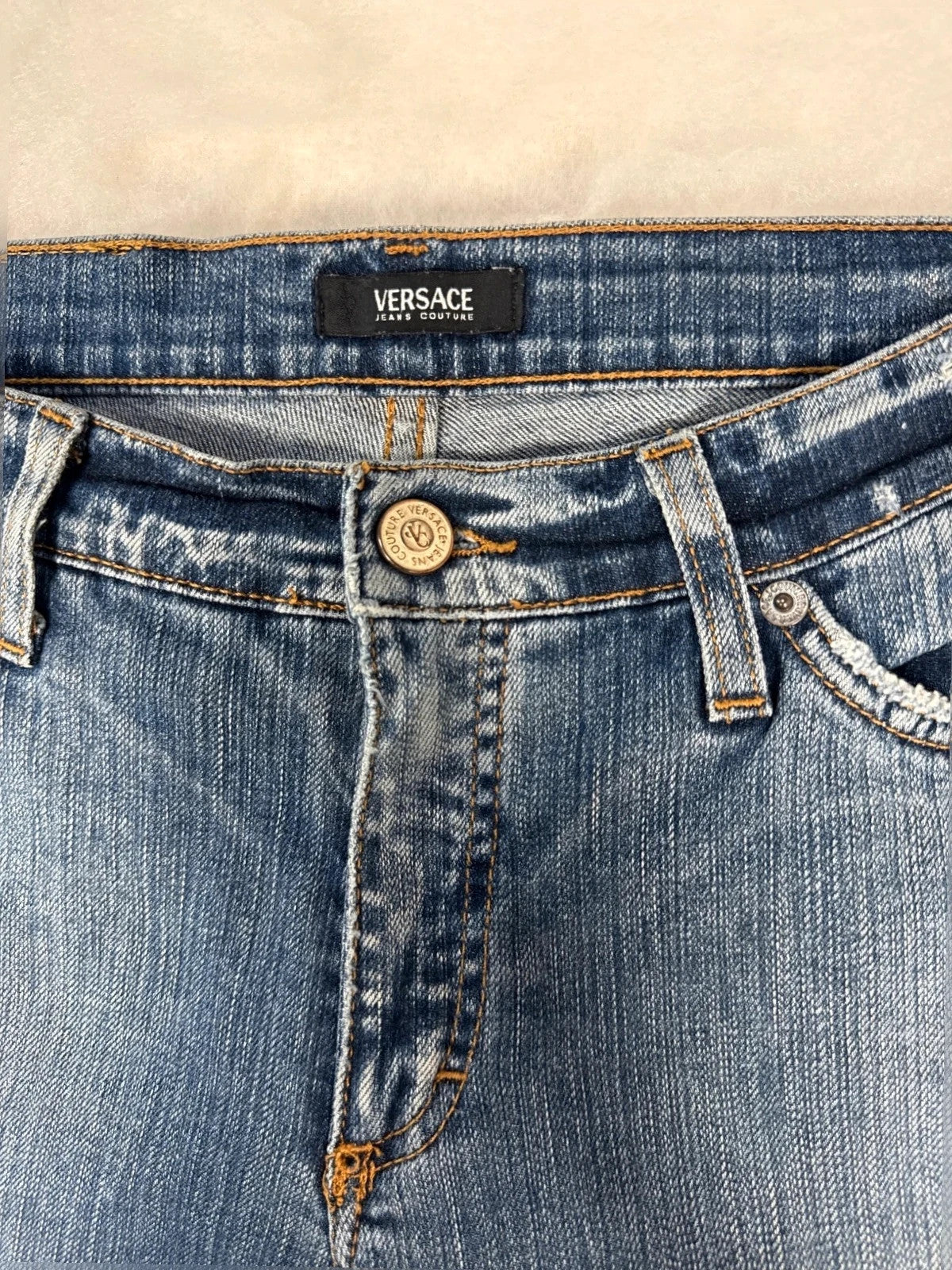 Jeans capri Versace Jeans Couture delavé Y2K – Donna Taglia XL (IT 46)