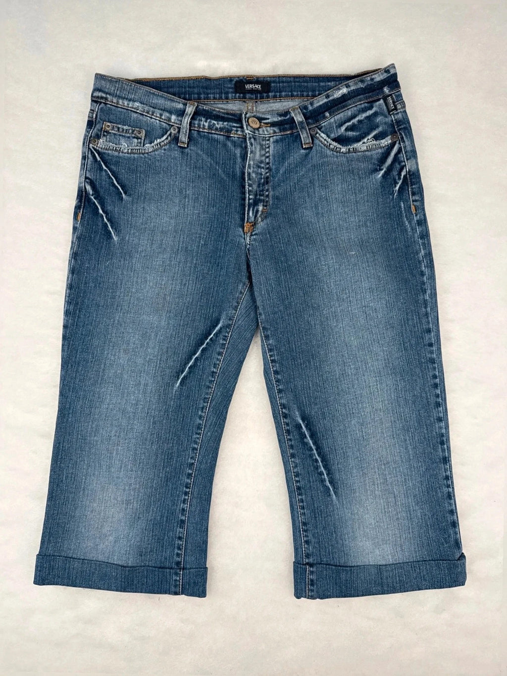 Jeans capri Versace Jeans Couture delavé Y2K – Donna Taglia XL (IT 46)