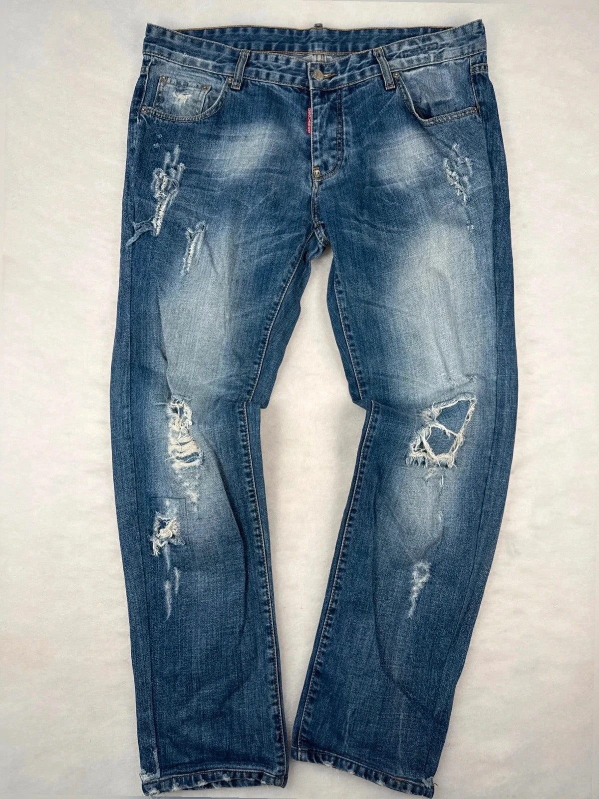 Jeans Dsquared2 strappati denim chiaro – Uomo Taglia 38