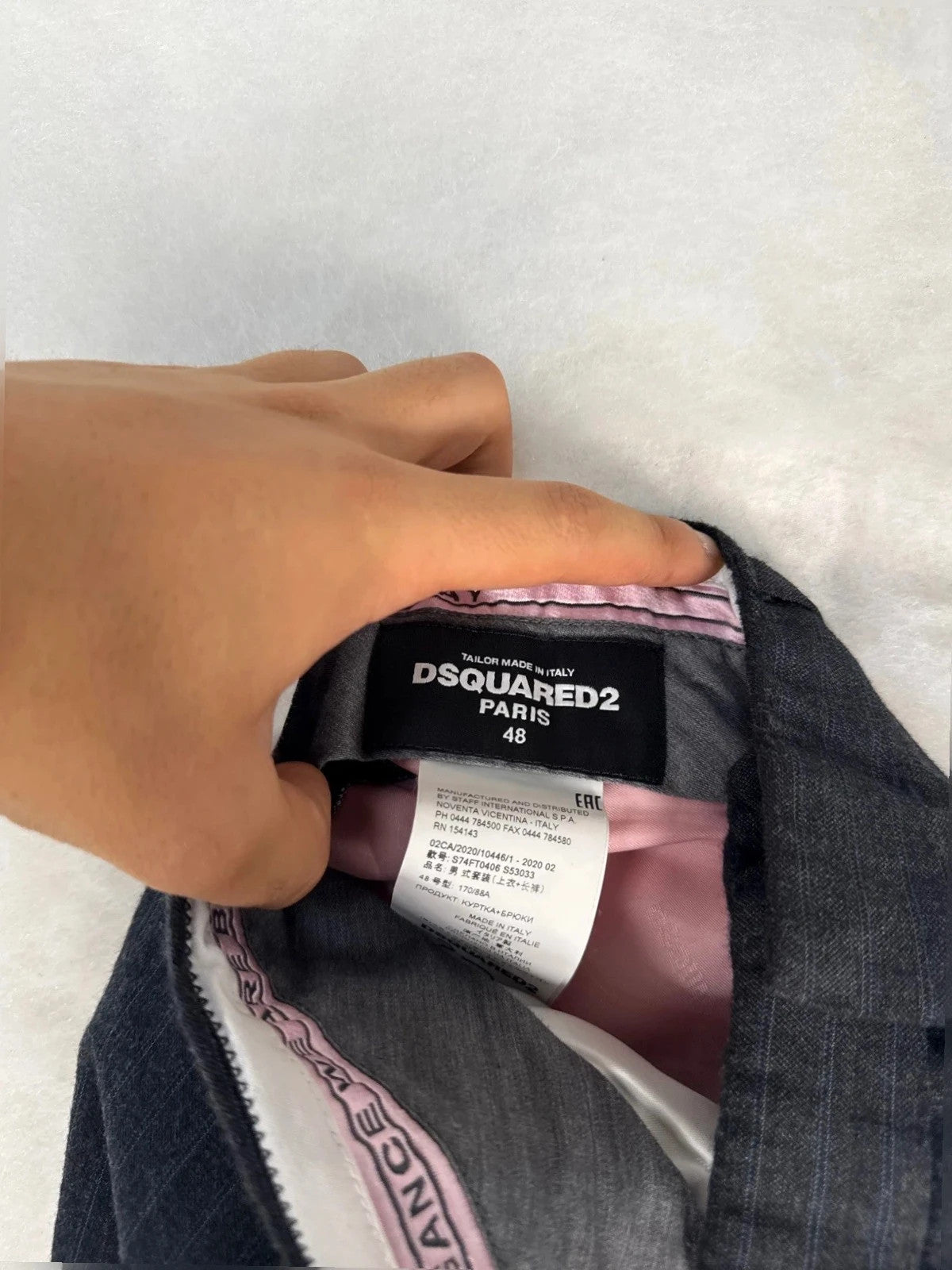 Pantaloni Dsquared2 gessati – Uomo Taglia IT 48 (W38)