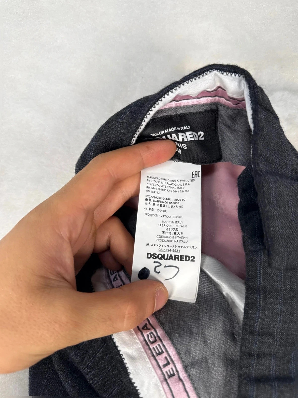 Pantaloni Dsquared2 gessati – Uomo Taglia IT 48 (W38)