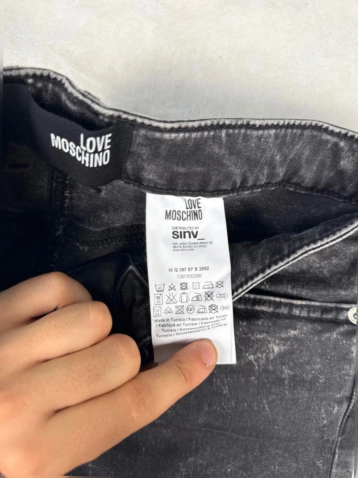 Jeans Love Moschino grigio/nero effetto used – Donna Taglia L (IT 44)