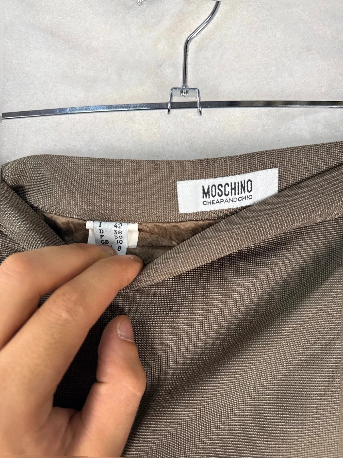 Gonna Moschino Cheap and Chic tortora – Donna Taglia M (IT 42)