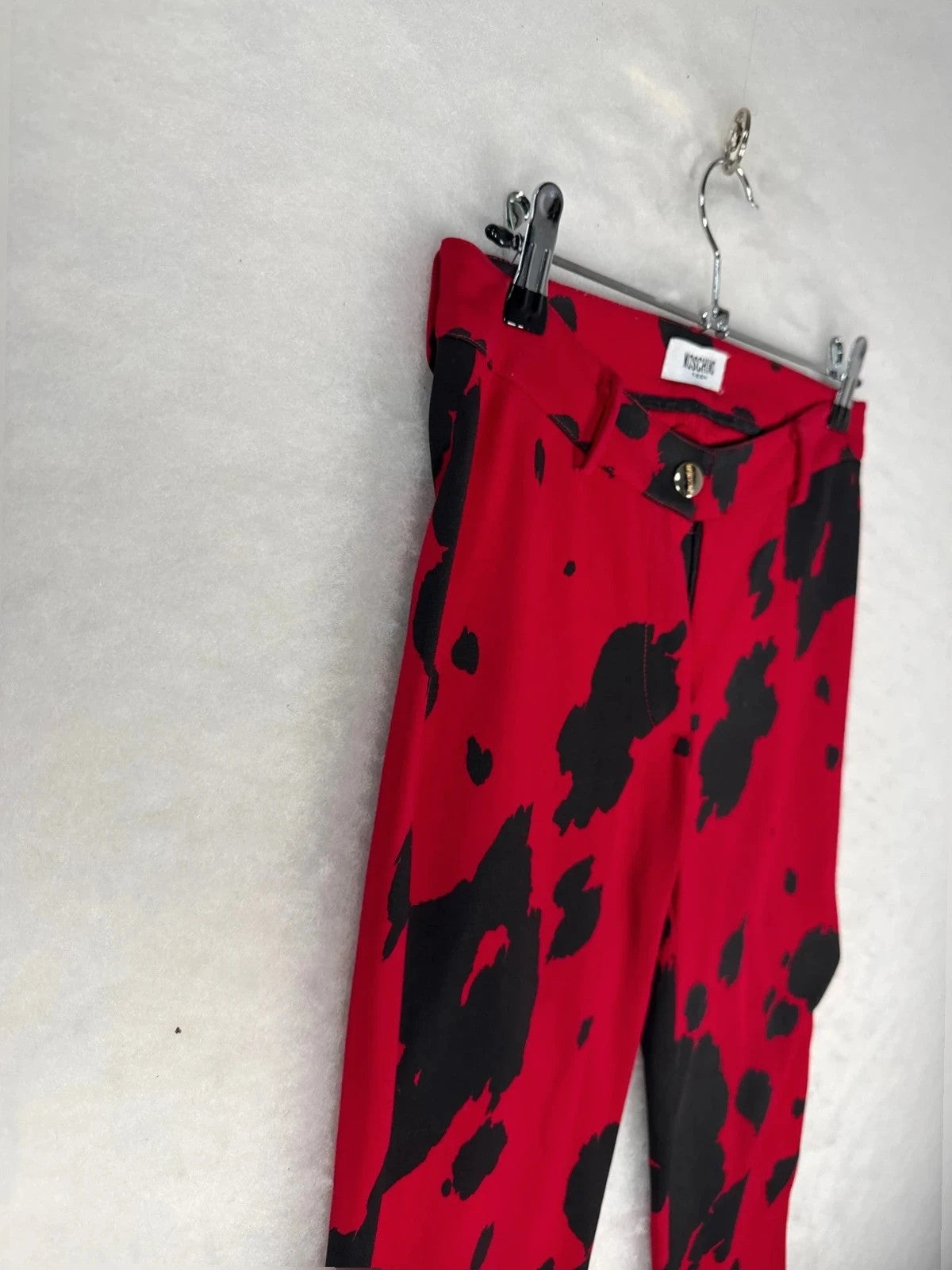 Leggings Moschino stampa mucca rosso – Donna Taglia XS (IT 38)