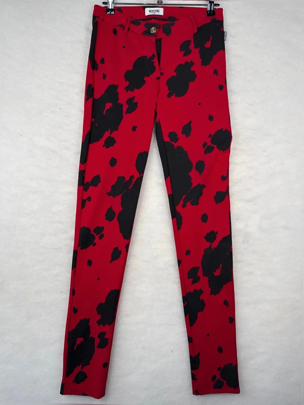 Leggings Moschino stampa mucca rosso – Donna Taglia XS (IT 38)