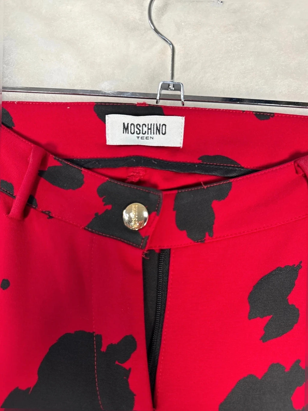 Leggings Moschino stampa mucca rosso – Donna Taglia XS (IT 38)