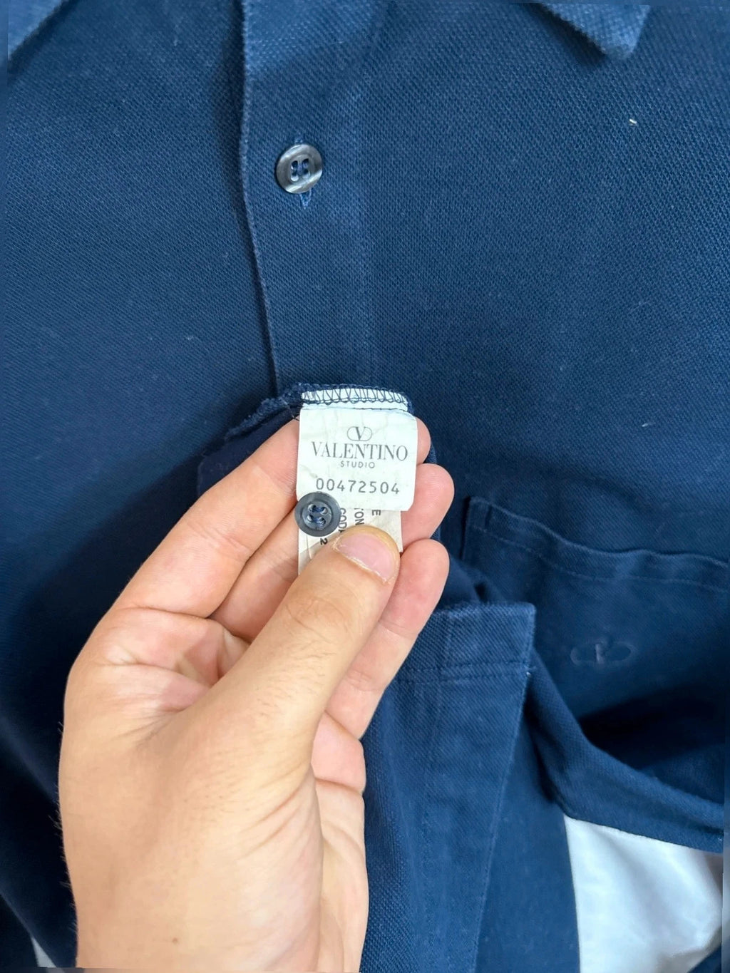 Polo Valentino Studio blu navy manica lunga – Uomo Taglia L