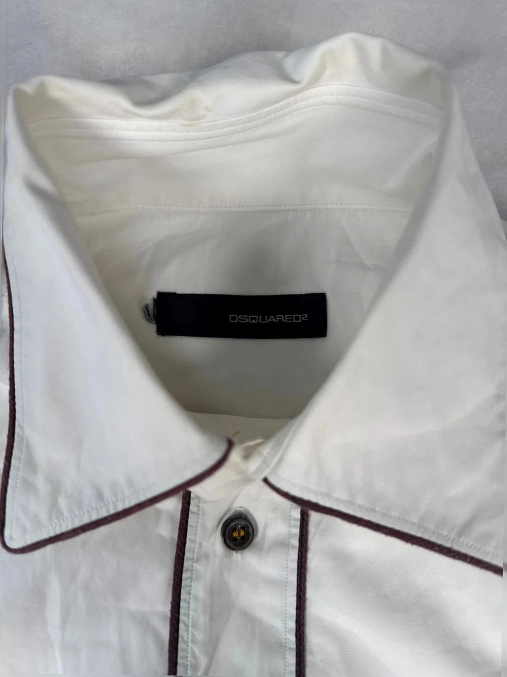 Camicia Dsquared2 bianca profili neri – Uomo Taglia M