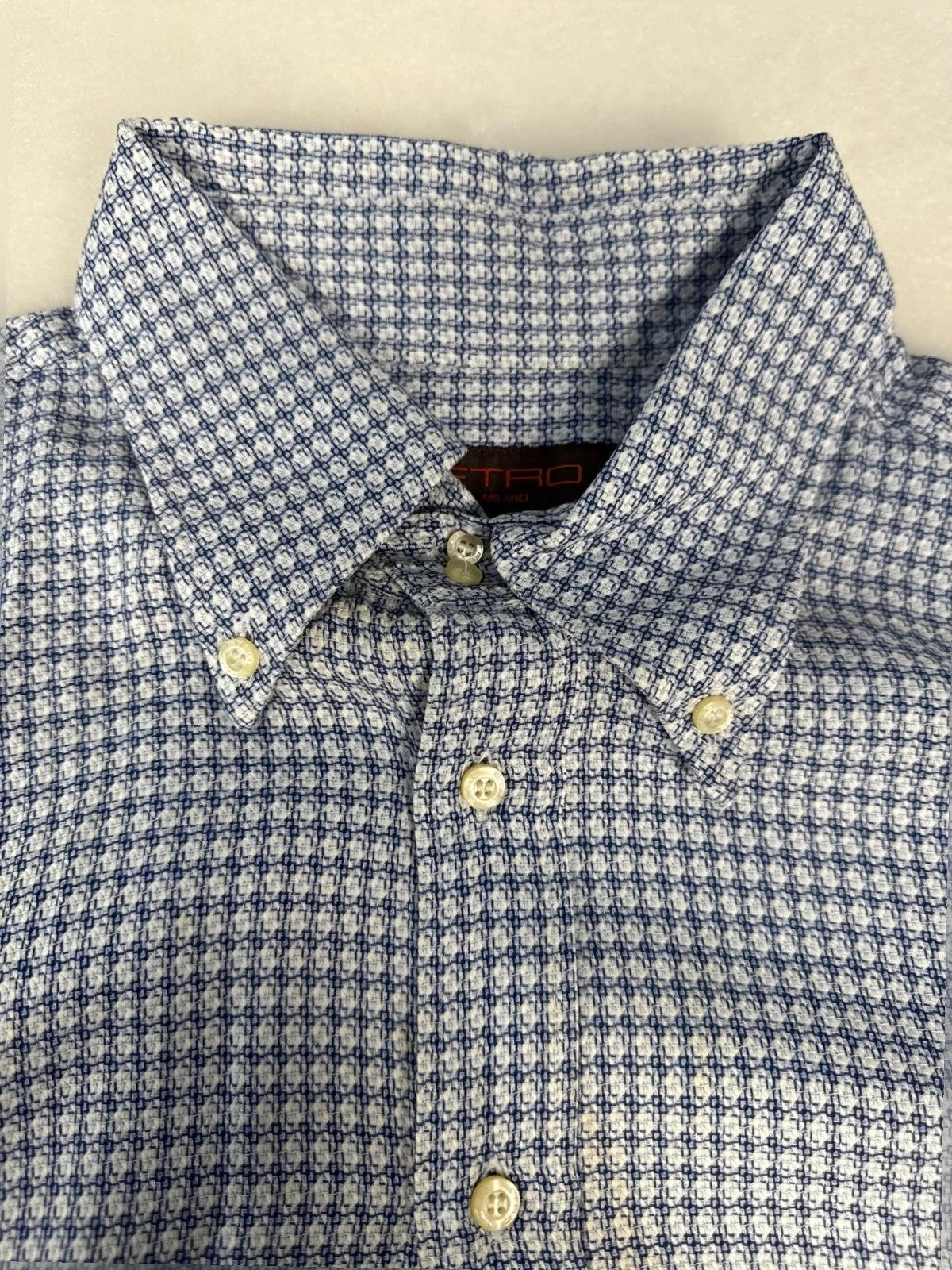 Camicia Etro fantasia geometrica blu – Uomo Taglia L