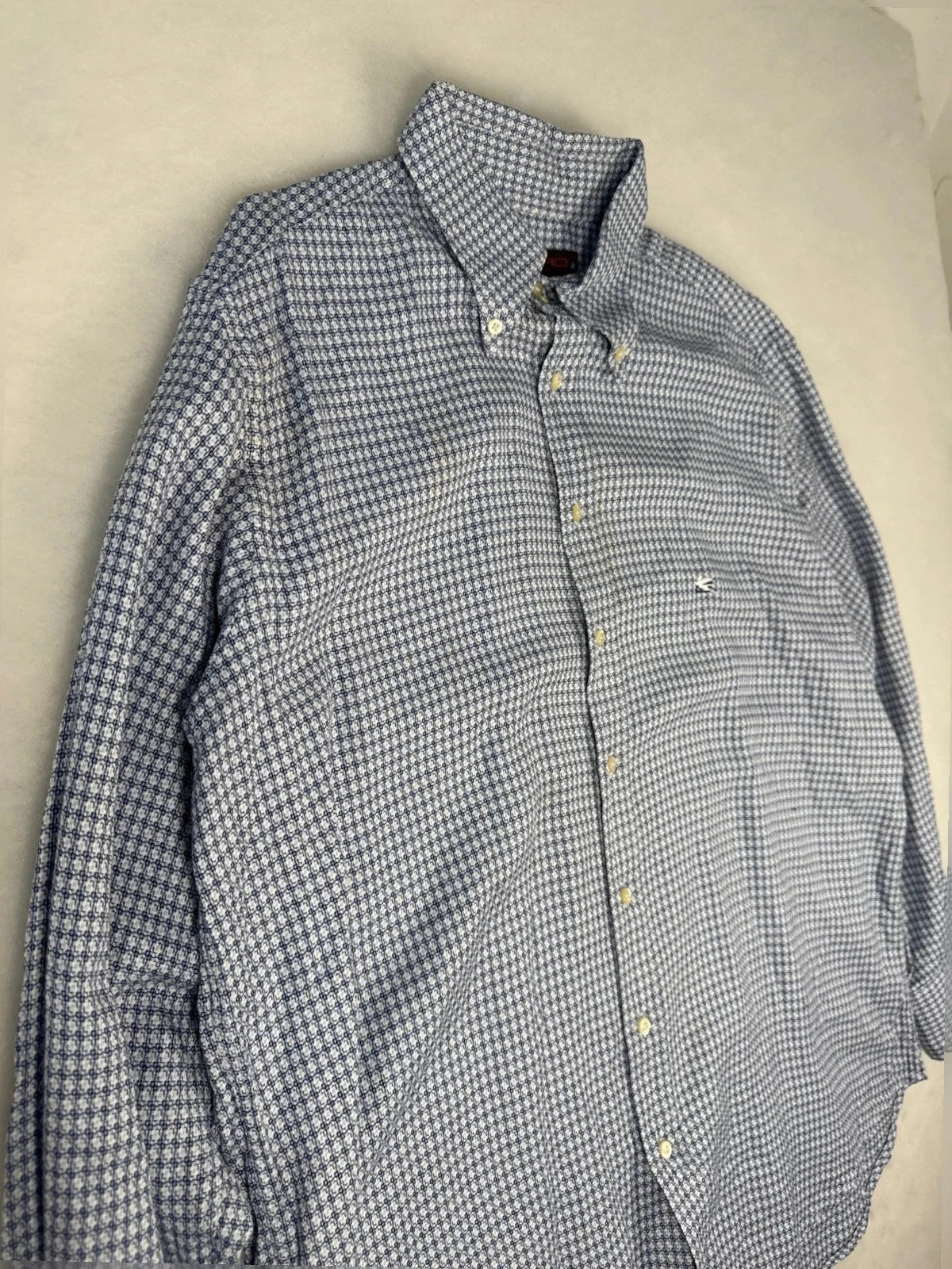 Camicia Etro fantasia geometrica blu – Uomo Taglia L