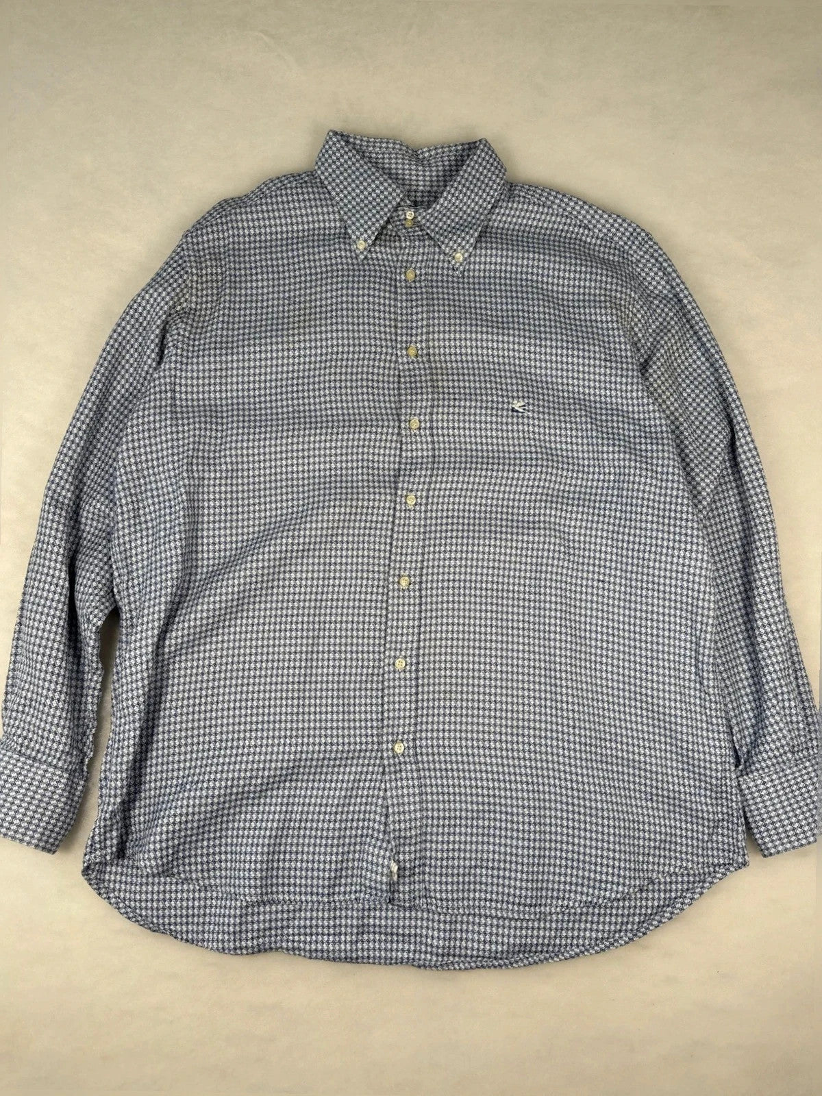 Camicia Etro fantasia geometrica blu – Uomo Taglia L