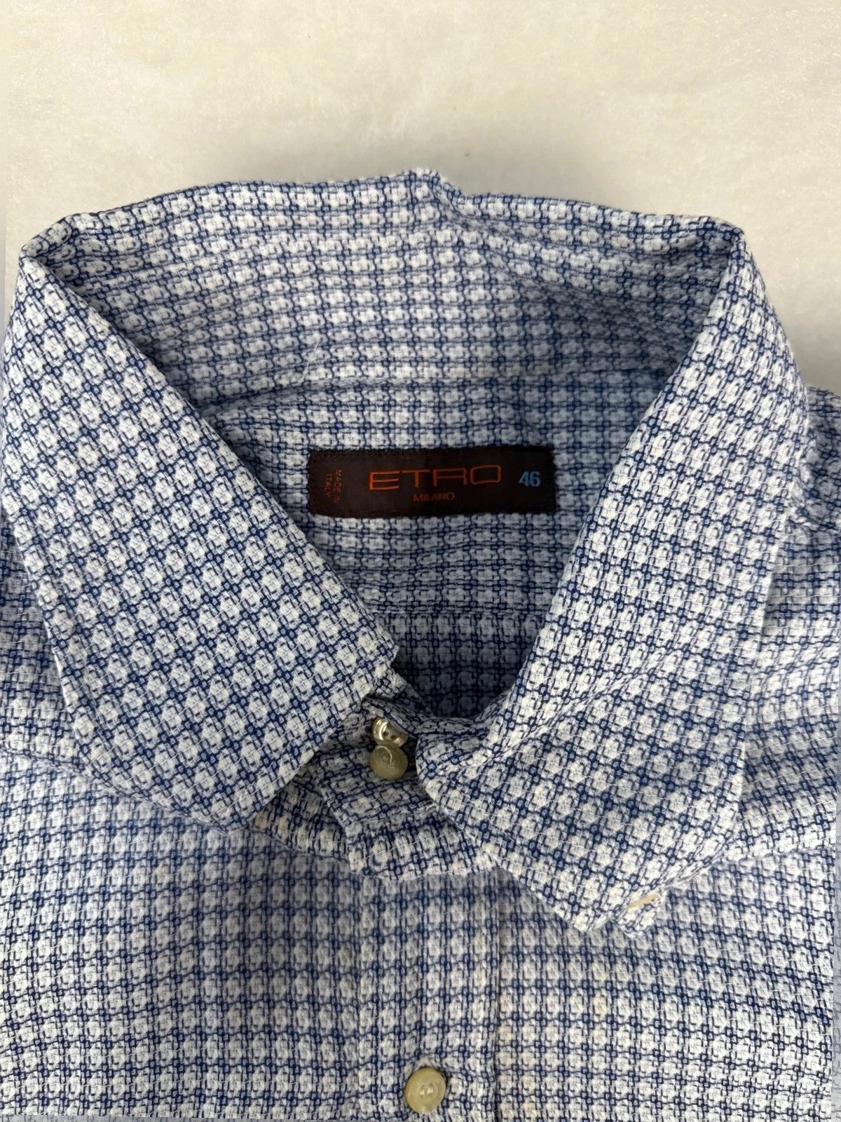 Camicia Etro fantasia geometrica blu – Uomo Taglia L