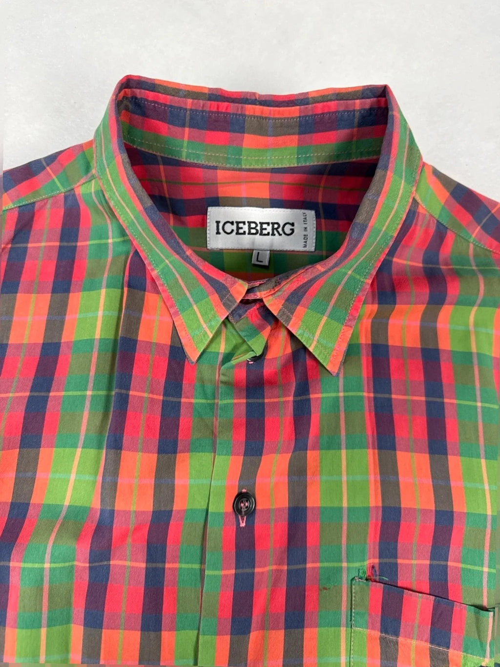 Camicia Iceberg tartan Mickey Mouse Y2K – Uomo Taglia L