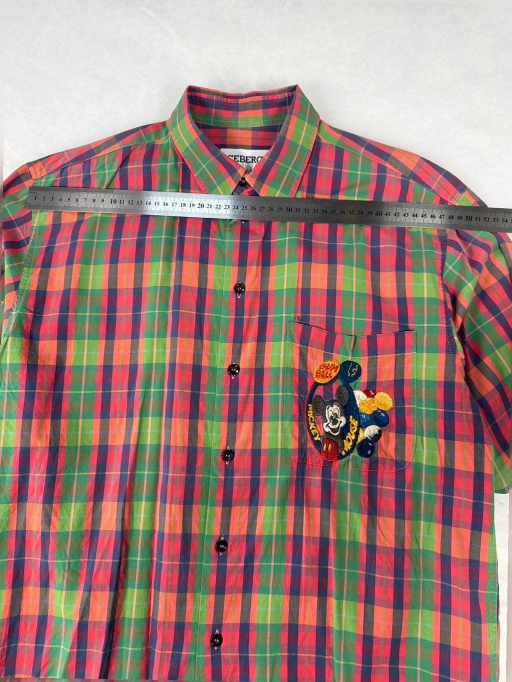 Camicia Iceberg tartan Mickey Mouse Y2K – Uomo Taglia L