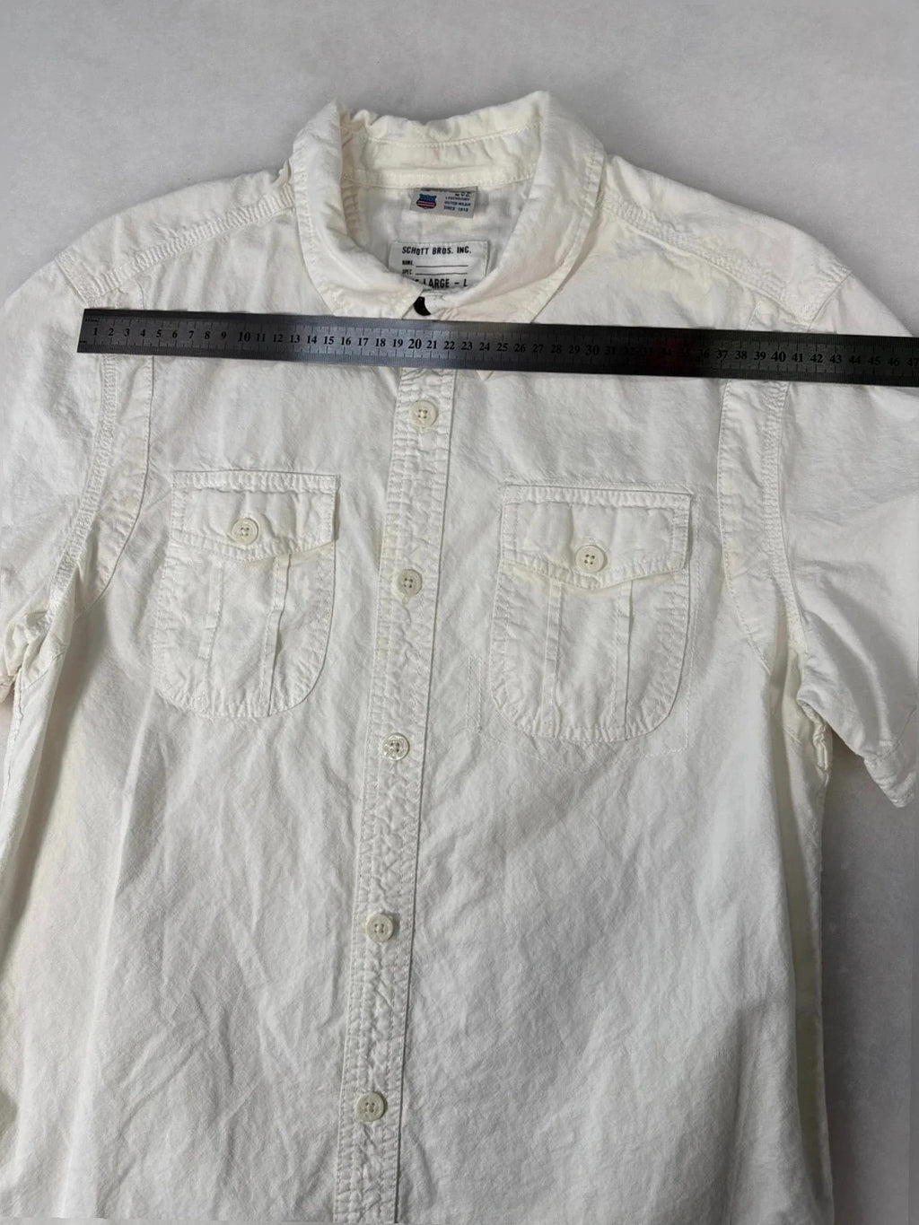 Camicia Schott NYC bianca militare – Uomo Taglia L