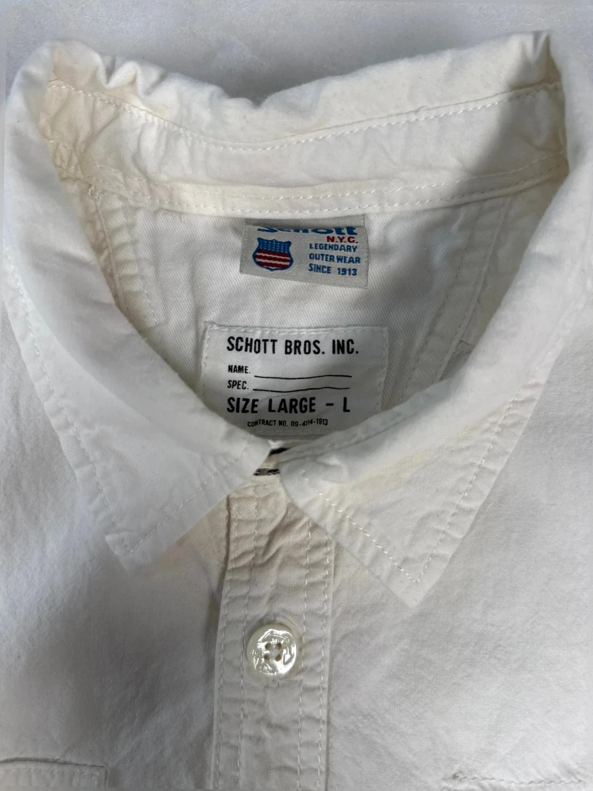 Camicia Schott NYC bianca militare – Uomo Taglia L