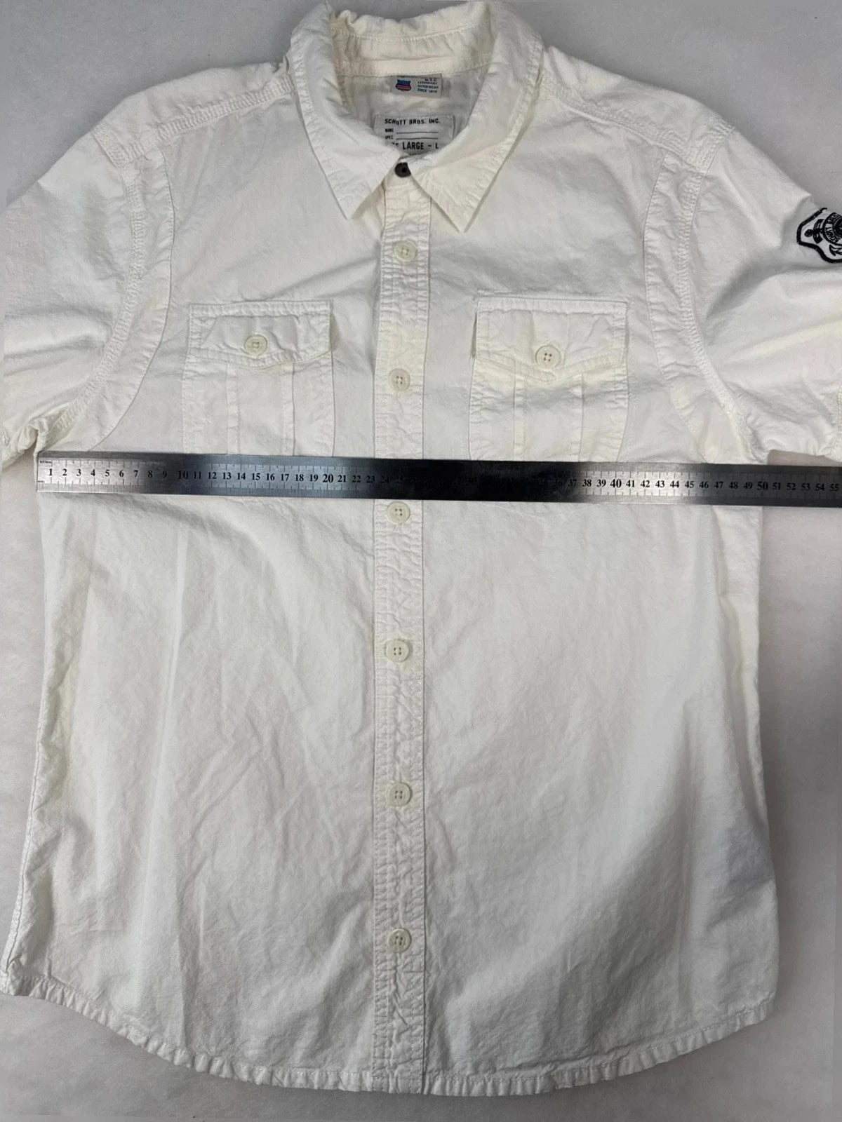 Camicia Schott NYC bianca militare – Uomo Taglia L