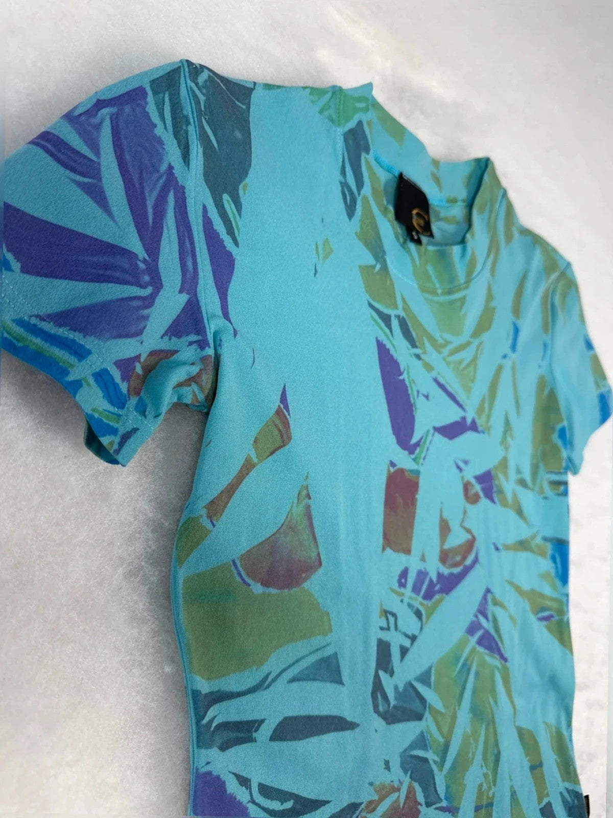 Top Just Cavalli turchese/verde manica corta – Donna Taglia S (IT 40)