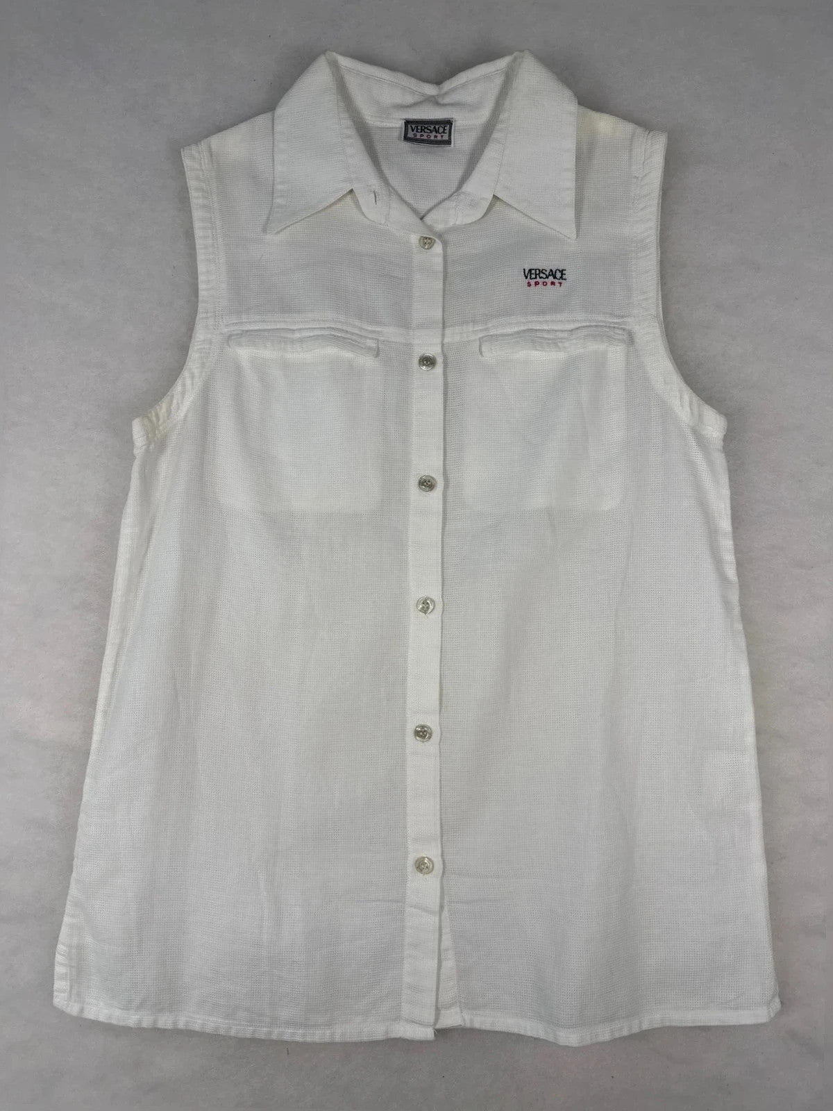 Camicia smanicata Versace Sport bianca – Donna Taglia M (IT 42)