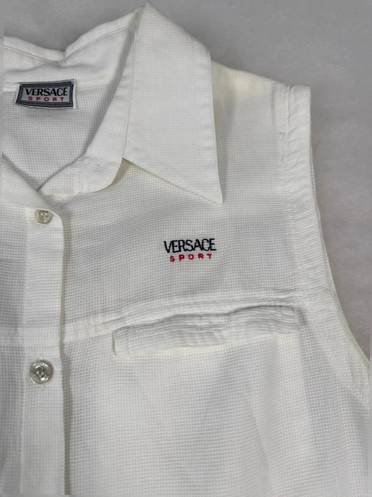 Camicia smanicata Versace Sport bianca – Donna Taglia M (IT 42)