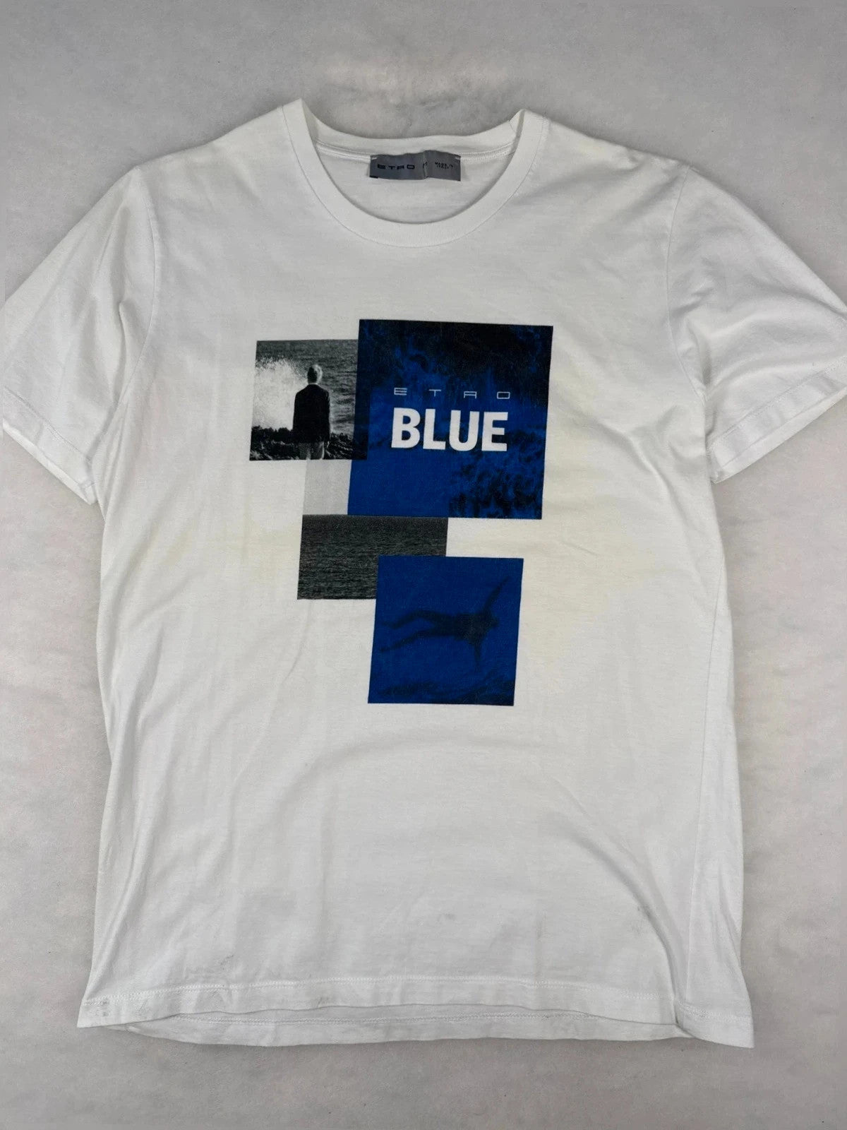 T-shirt Etro bianca stampa grafica Y2K – Uomo Taglia M
