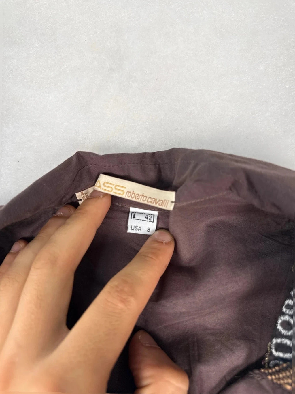 Camicia Class Roberto Cavalli marrone ricamo – Donna Taglia M (IT 42)