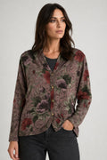 Cardigan Vintage Donna a Fiori Tono Autunnale