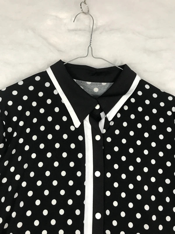 Blusa vintage donna pois dettaglio