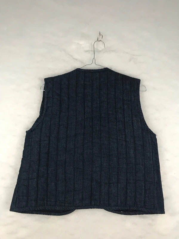 Gilet trapuntato donna denim retro