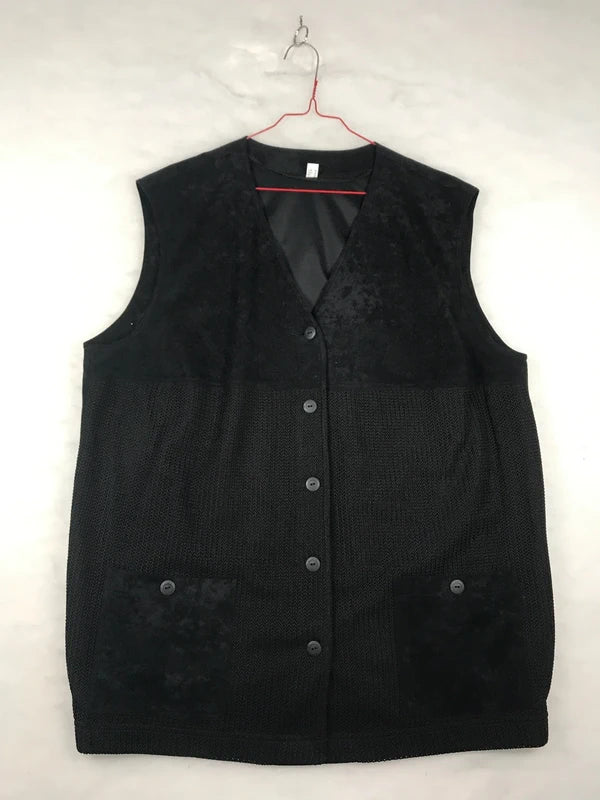 Gilet vintage donna nero fronte