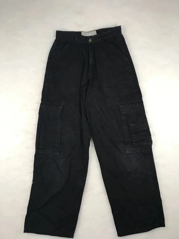 Pantaloni cargo neri vita alta Y2K vintage donna 1